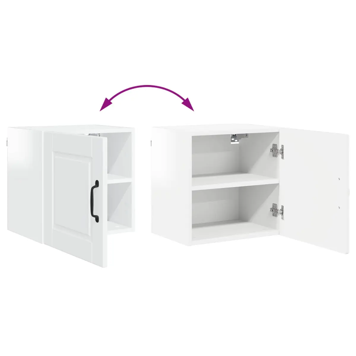 Wall Cabinet High Gloss White 40cm Engineered Wood