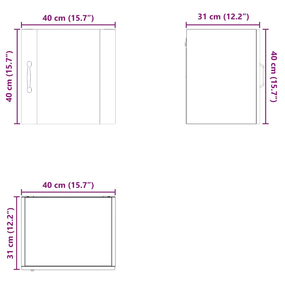 Wall Cabinet High Gloss White 40cm Engineered Wood