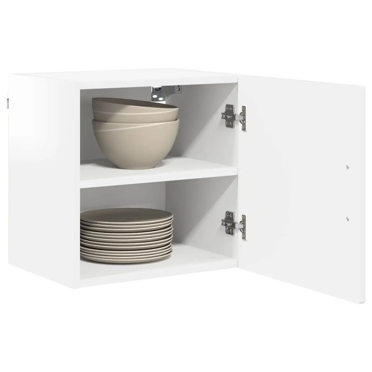 Wall Cabinet High Gloss White 40cm Engineered Wood