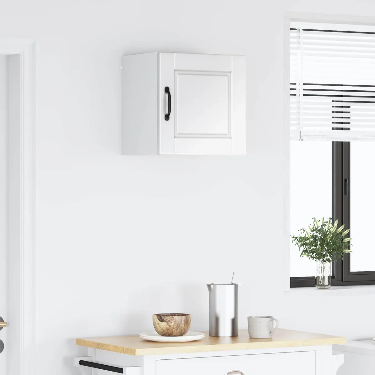 Wall Cabinet High Gloss White 40cm Engineered Wood