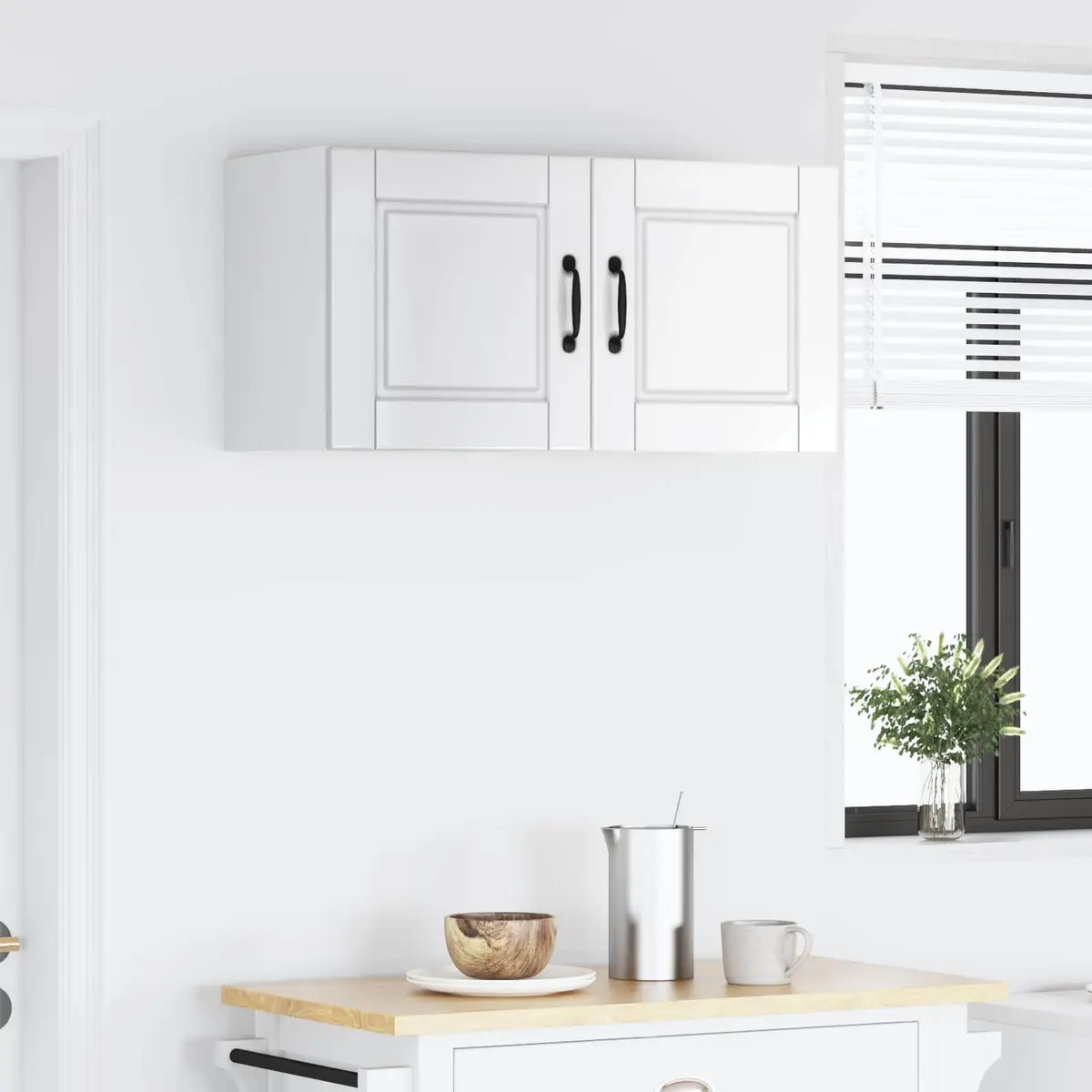 High Gloss White Wall Cabinet for Kitchen Storage