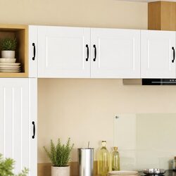 Set of 2 White Engineered Wood Wall Cabinets 50 x 31 x 40 cm
