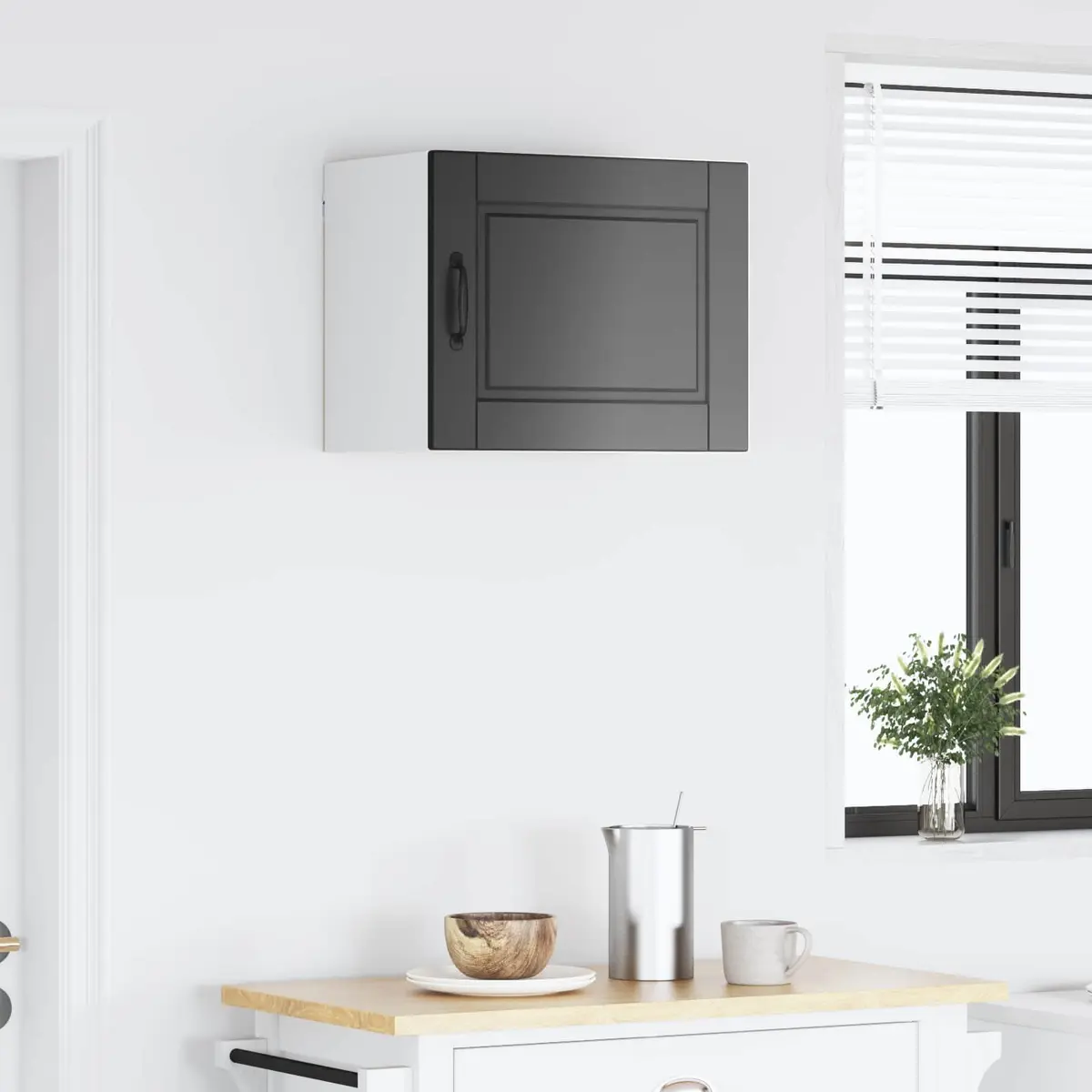Wall Cabinet Storage Black Engineered Wood 50 x 31 x 40 cm