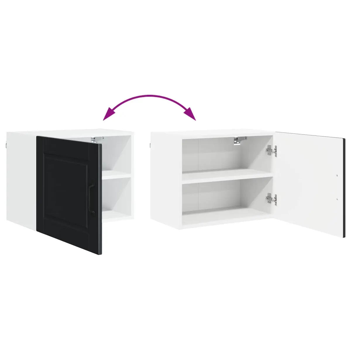 Wall Cabinet PORTO 2 pcs Black Kitchen Storage Engineered Wood 50 x 31 x 40 cm