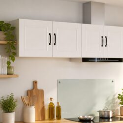High Gloss White Wall Cabinet Set for Kitchen Storage