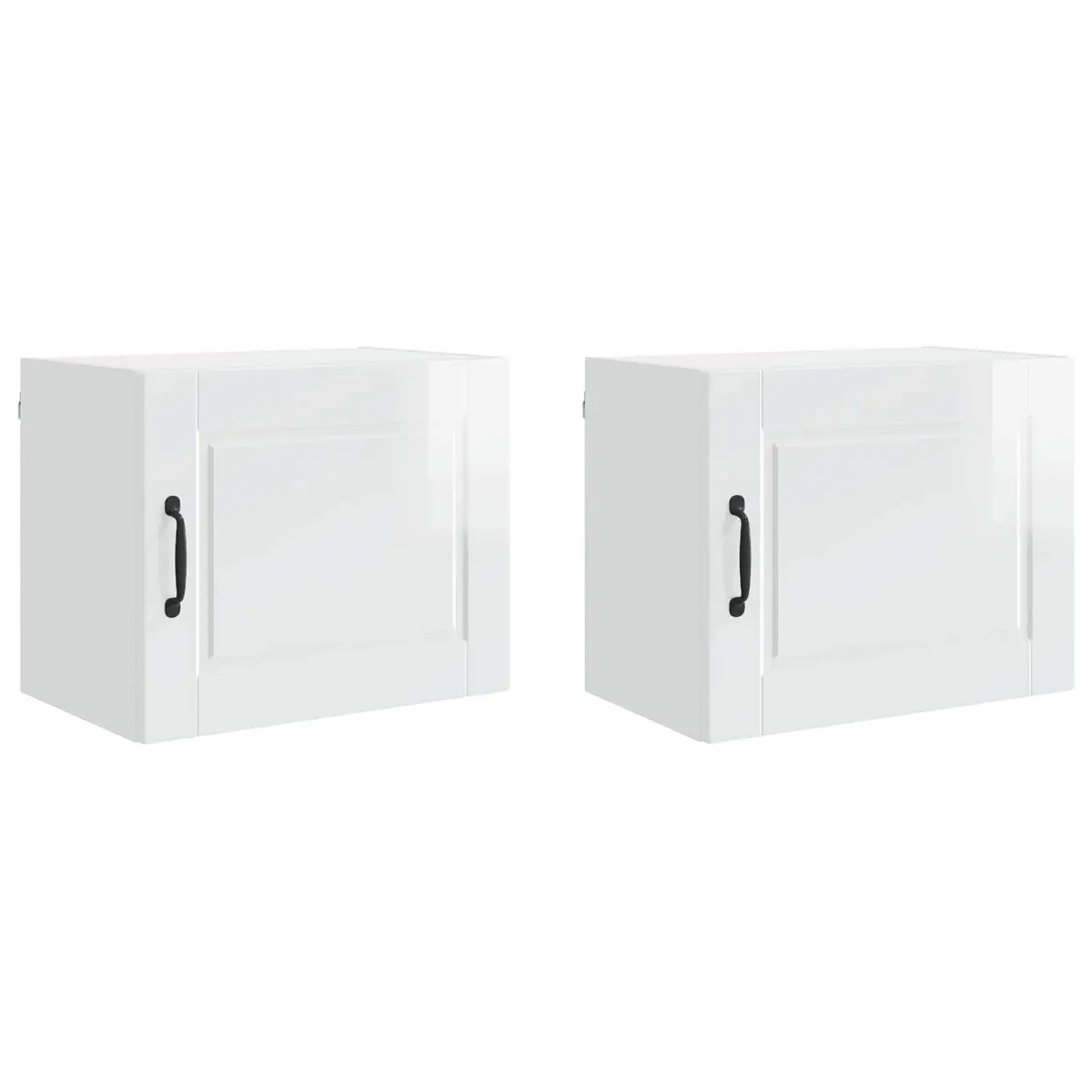 High Gloss White Wall Cabinet Set for Kitchen Storage