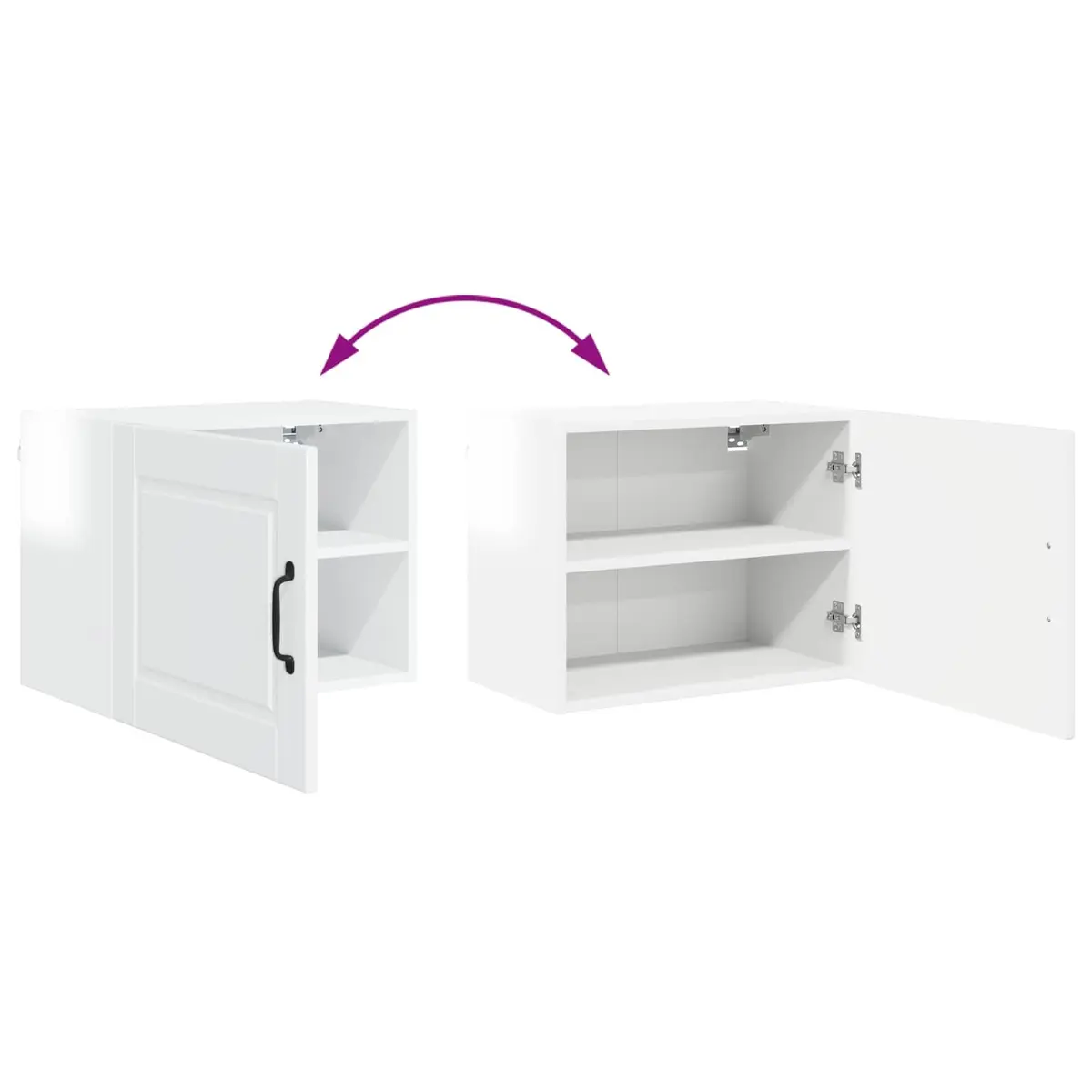 High Gloss White Wall Cabinet Set for Kitchen Storage