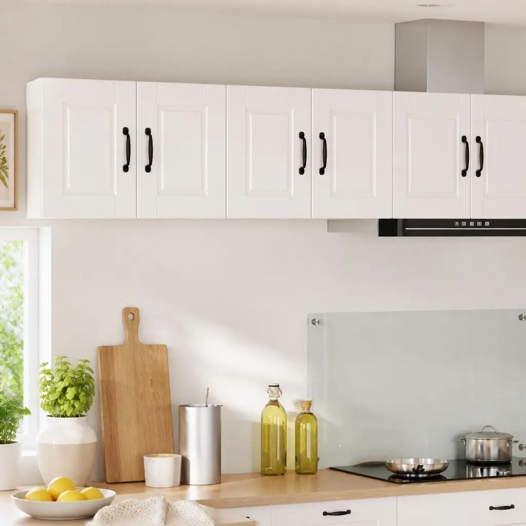 Wall Cabinet Porto 2 Pcs White Storage for Kitchen