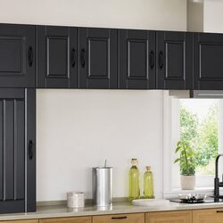 Stylish Black Wall Cabinet for Kitchen Storage