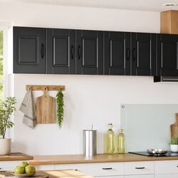 Black Wall Cabinet PORTO 2pcs for Modern Kitchens