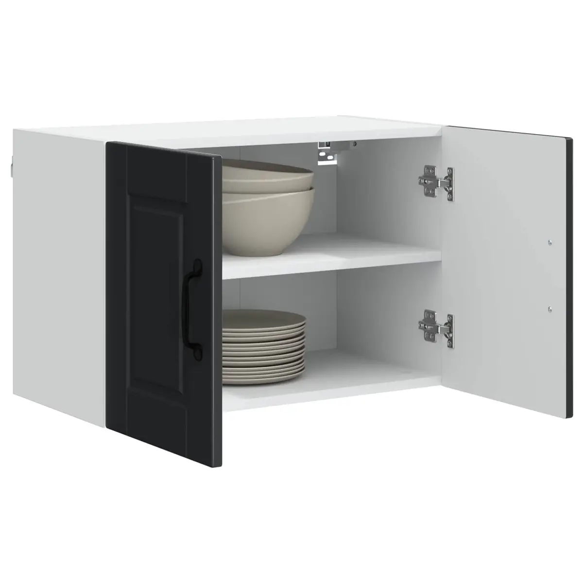 Wall Cabinet PORTO 2pcs Black Kitchen Storage 60x31x40cm Engineered Wood