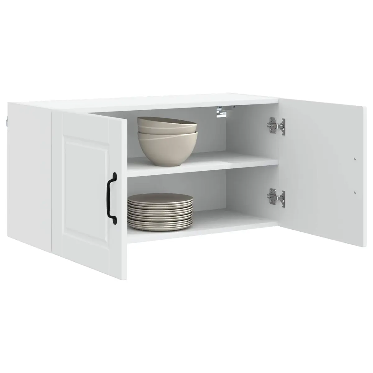 Wall Cabinet Kitchen Storage White 80x31x40cm Engineered Wood Shelves
