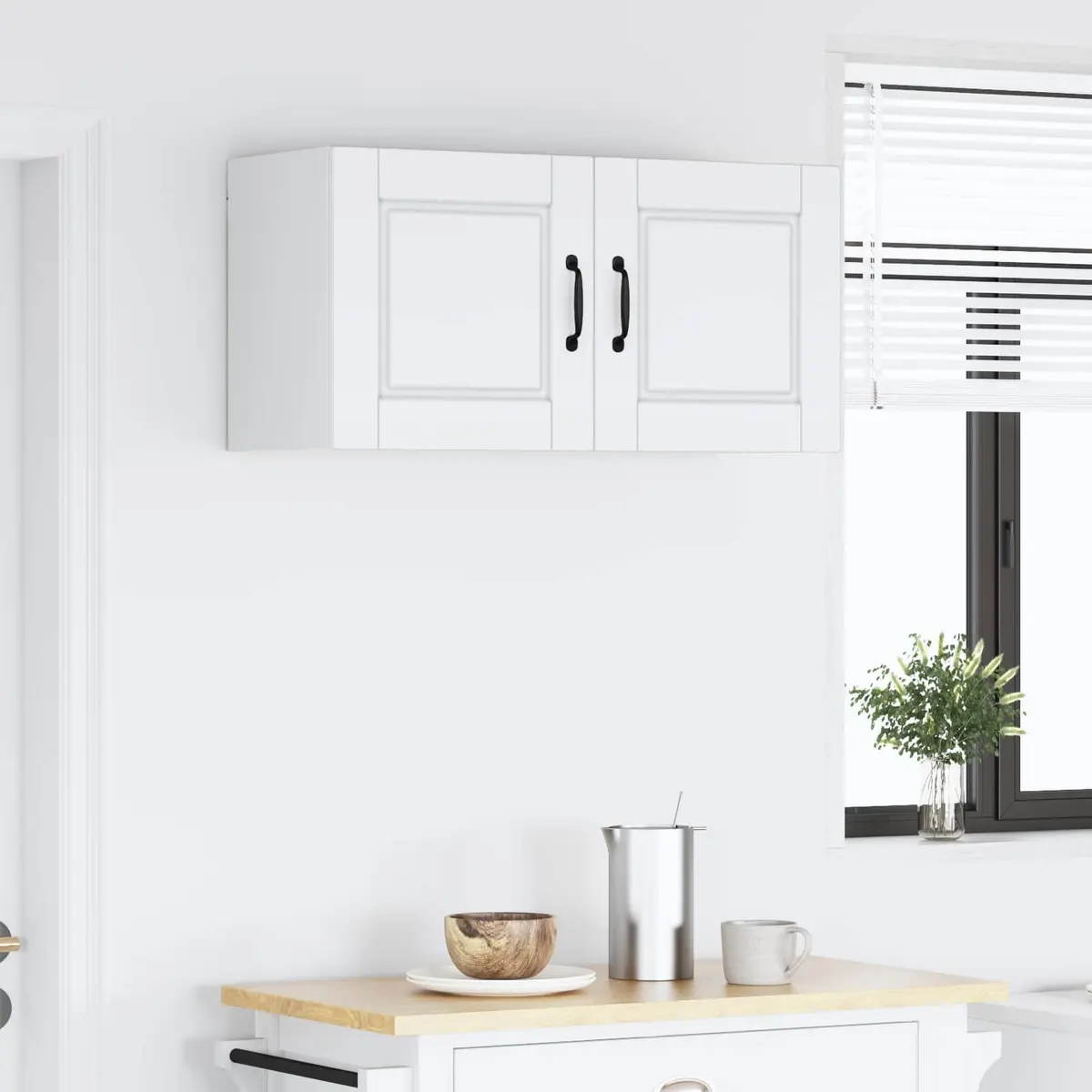 Wall Cabinet Kitchen Storage White 80x31x40cm Engineered Wood Shelves