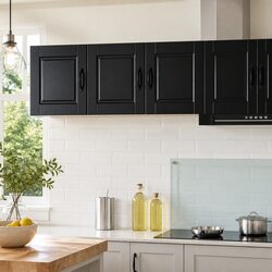 Black Wall-Mounted Kitchen Cabinet for Storage