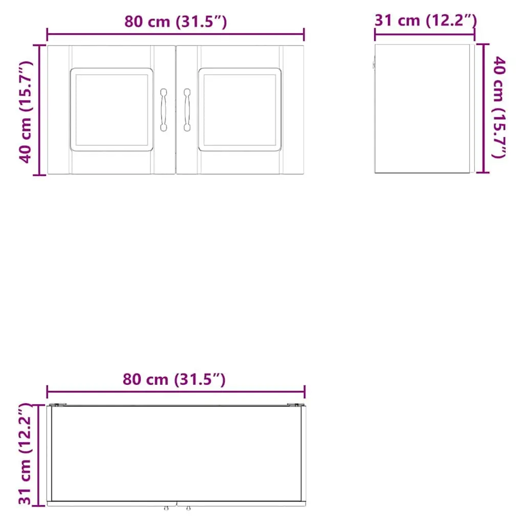 Black Wall-Mounted Kitchen Cabinet for Storage