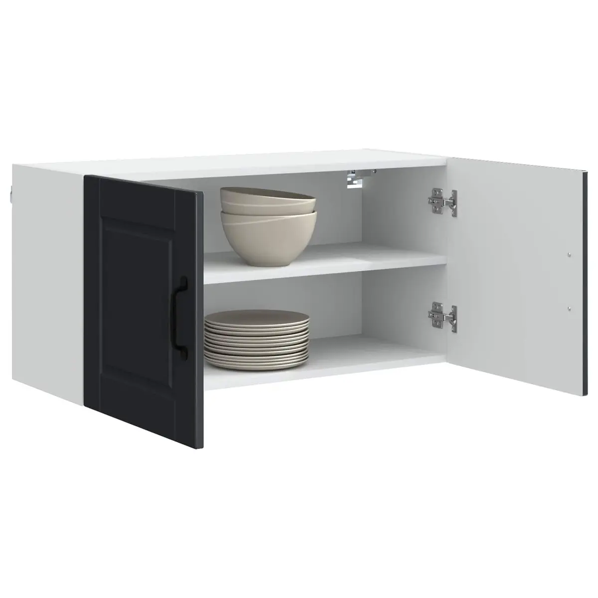 Black Wall-Mounted Kitchen Cabinet for Storage