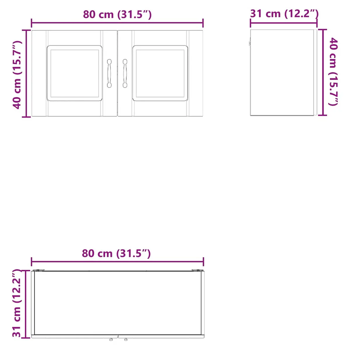High Gloss White Wall Cabinet for Kitchen Storage