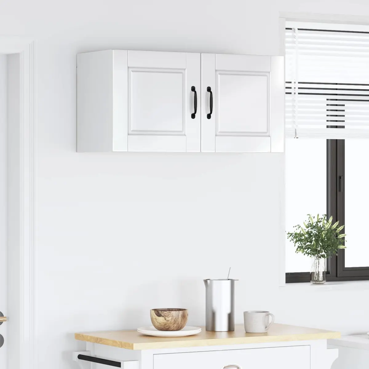 High Gloss White Wall Cabinet for Kitchen Storage