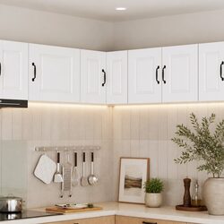 White Wooden Wall Corner Cabinet for Kitchen Storage