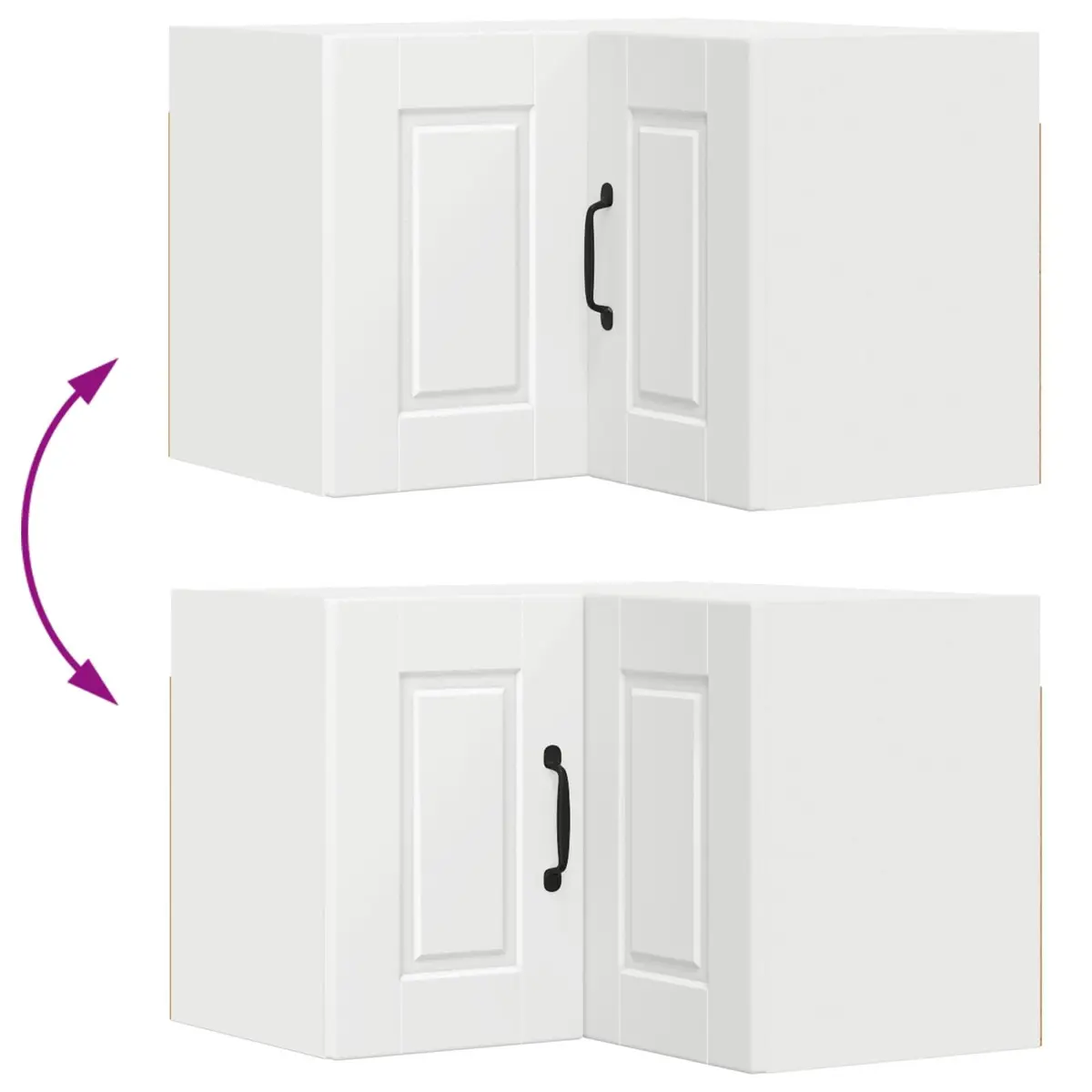 Wall Corner Cabinet White Engineered Wood 57x57x40cm