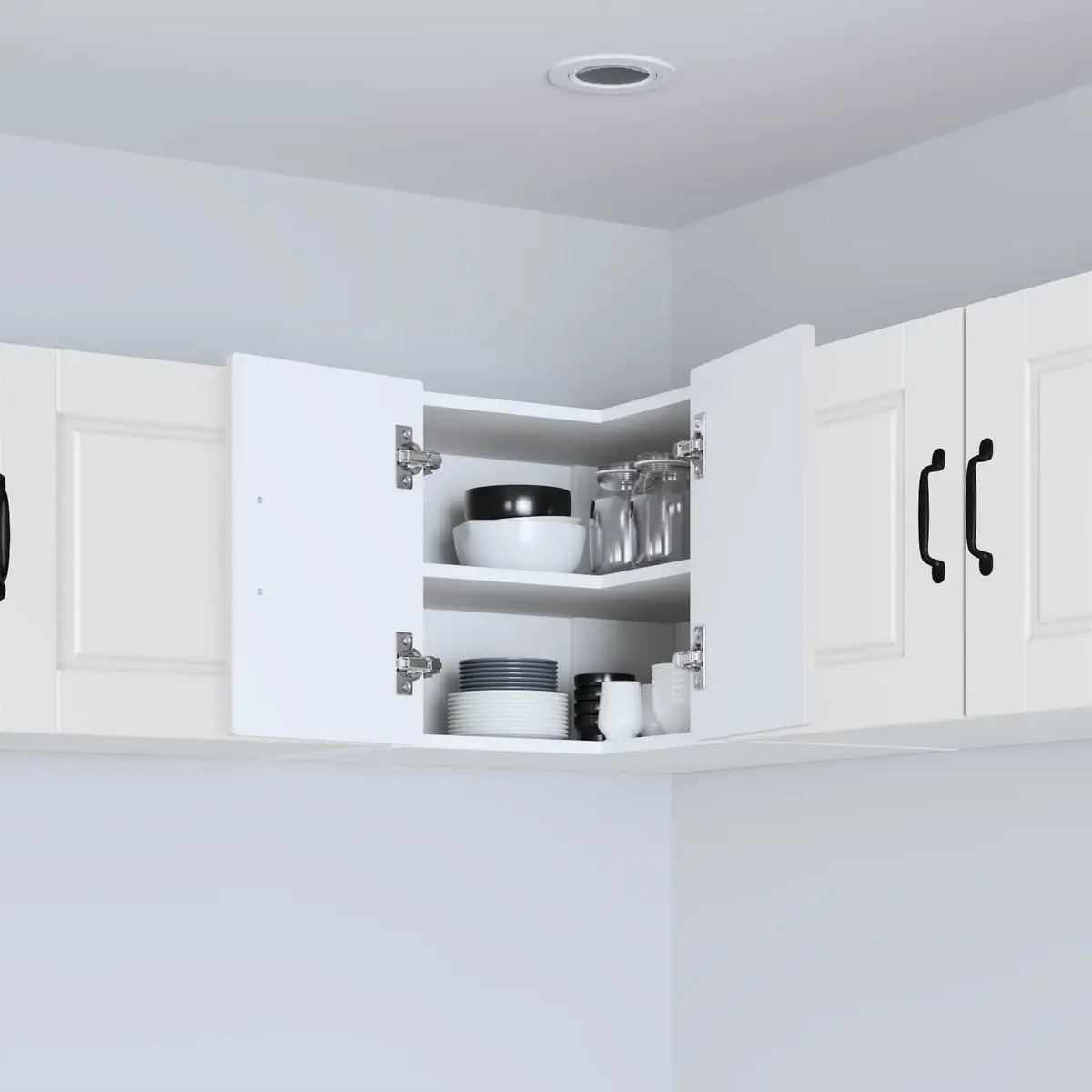 Wall Corner Cabinet White Engineered Wood 57x57x40cm