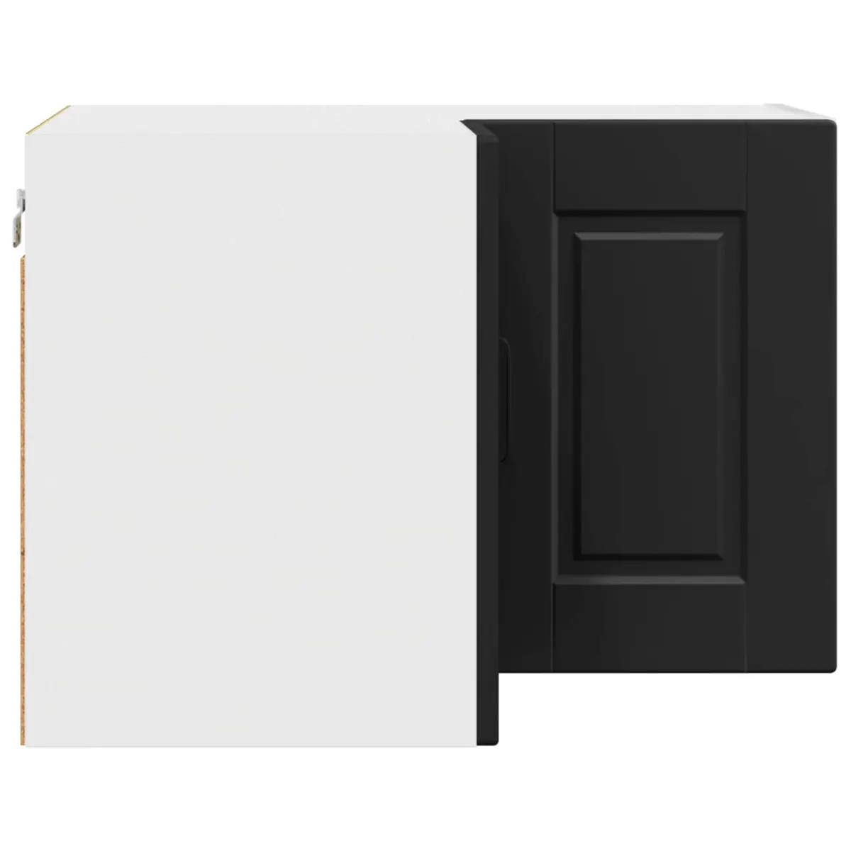 Black Wall-Mounted Corner Kitchen Cabinet with Shelves