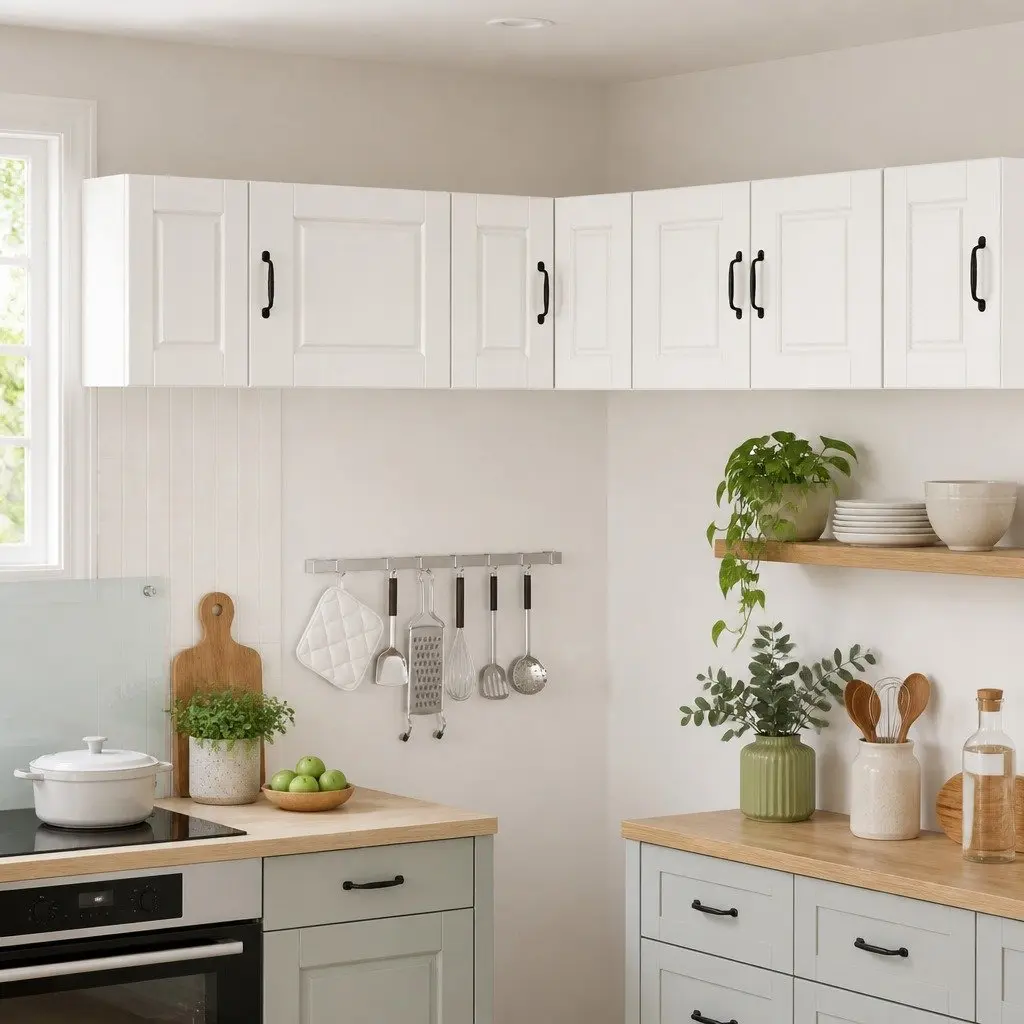 High Gloss White Corner Kitchen Cabinet