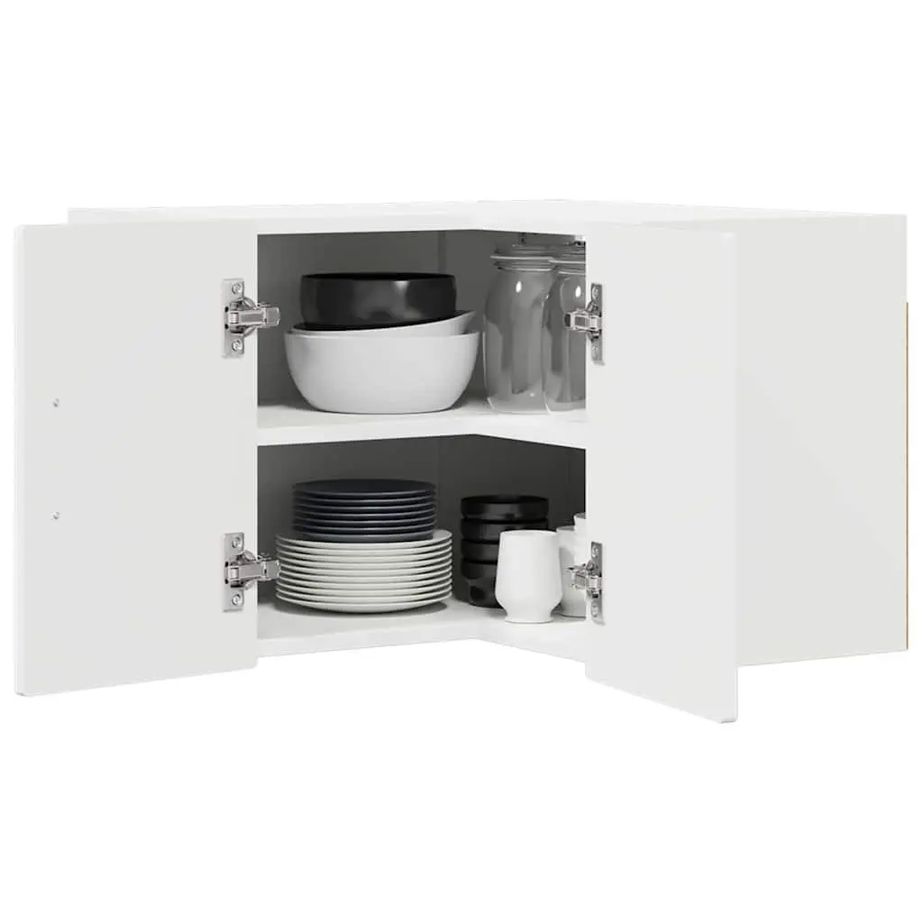 High Gloss White Corner Kitchen Cabinet