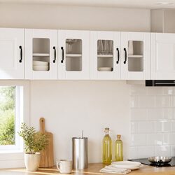 White Wall Glass Cabinet for Kitchen Storage 60x31x40cm