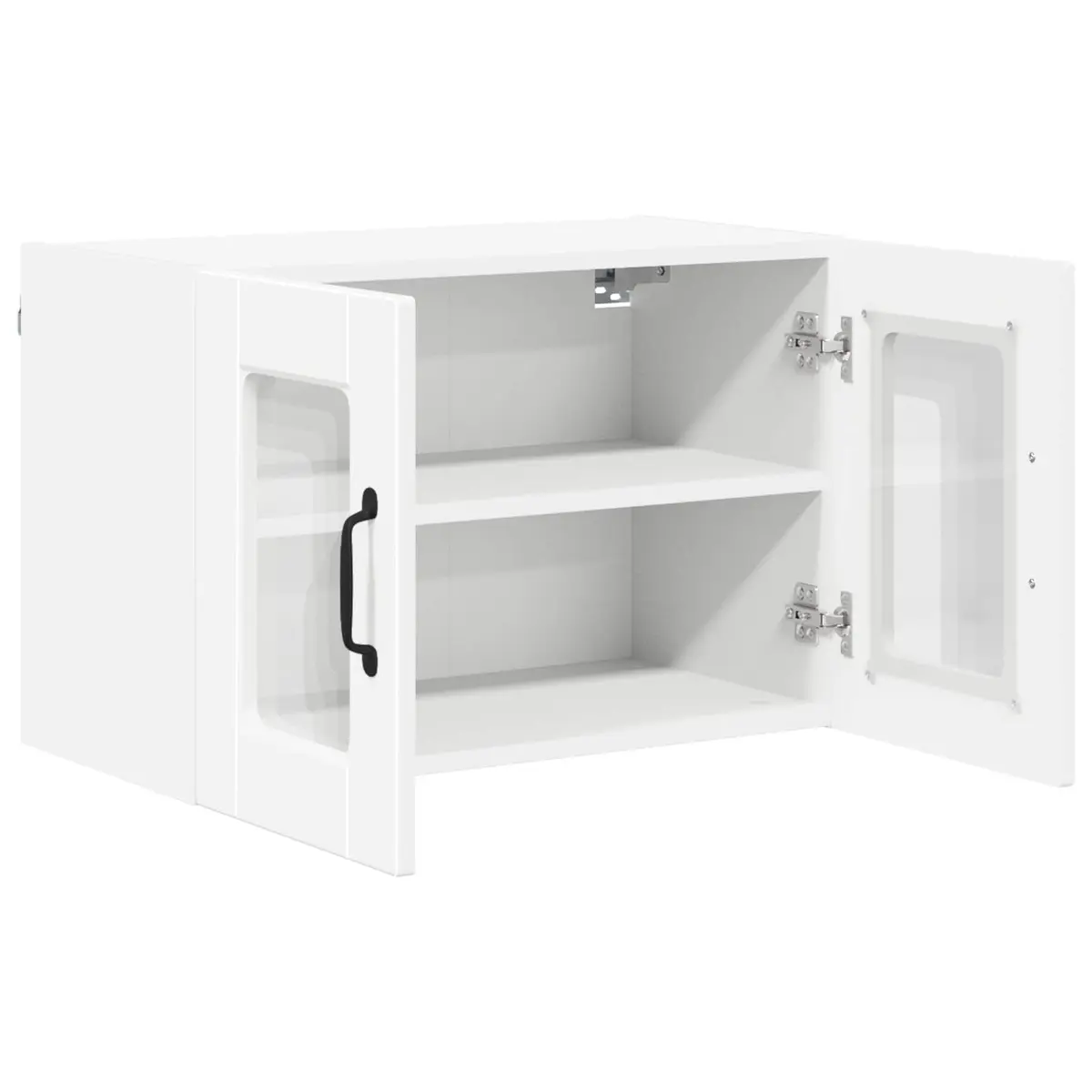 White Wall Glass Cabinet for Kitchen Storage 60x31x40cm