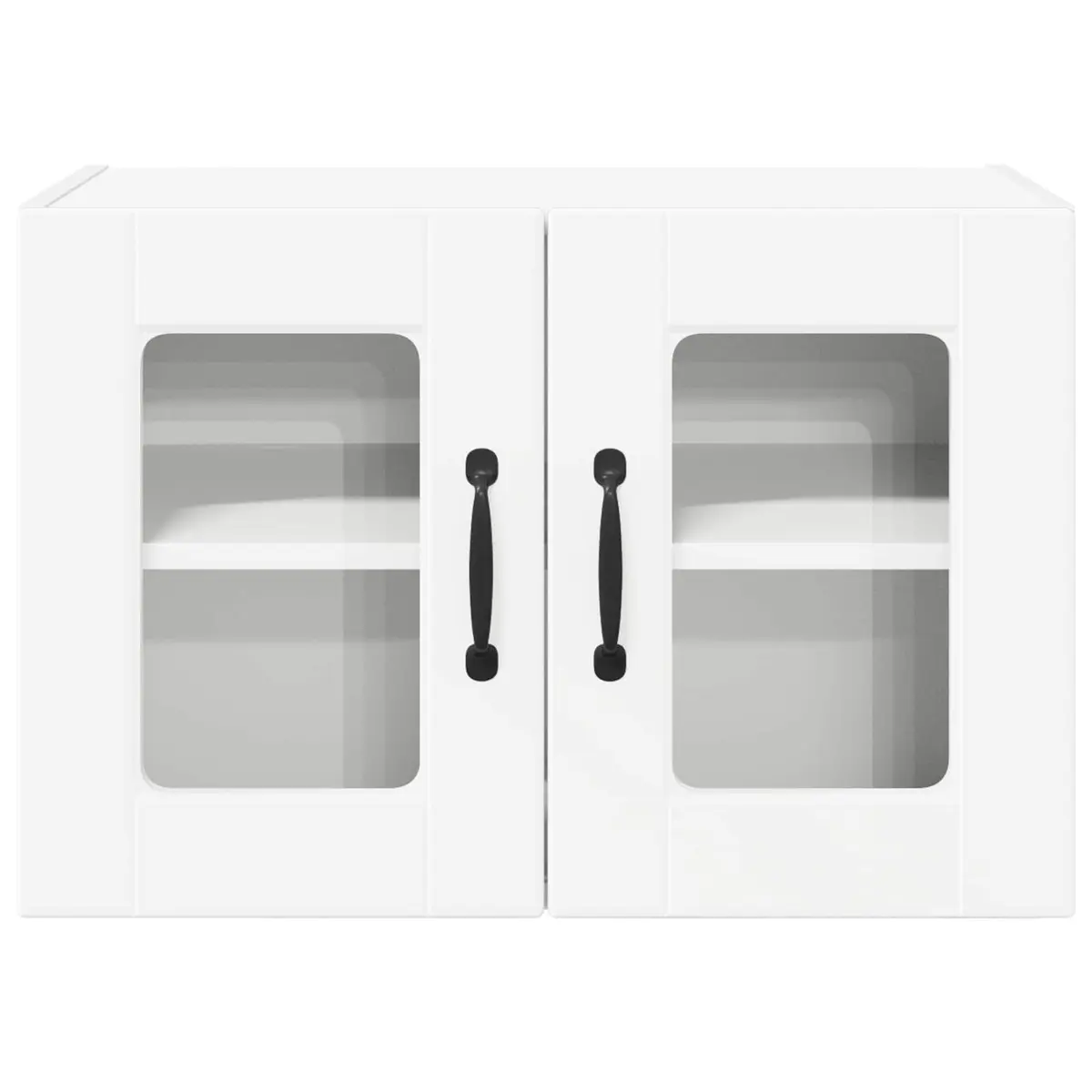 Wall Glass Cabinet White 2 pcs Kitchen Storage Shelves 60x31x40cm Modern