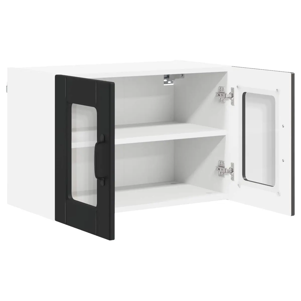 Wall Glass Cabinet Black 60x31x40cm Engineered Wood Kitchen Storage Organiser