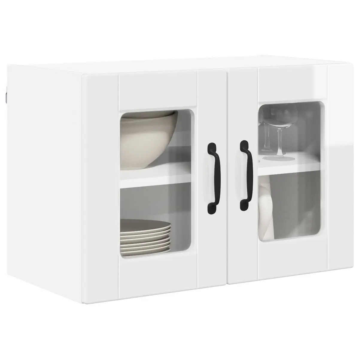 High Gloss White Wall Glass Kitchen Cabinet for Storage