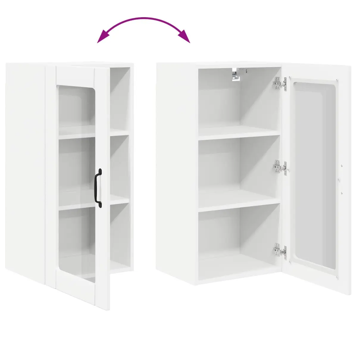 Wall Glass Cabinet White 40x31x80cm Engineered Wood