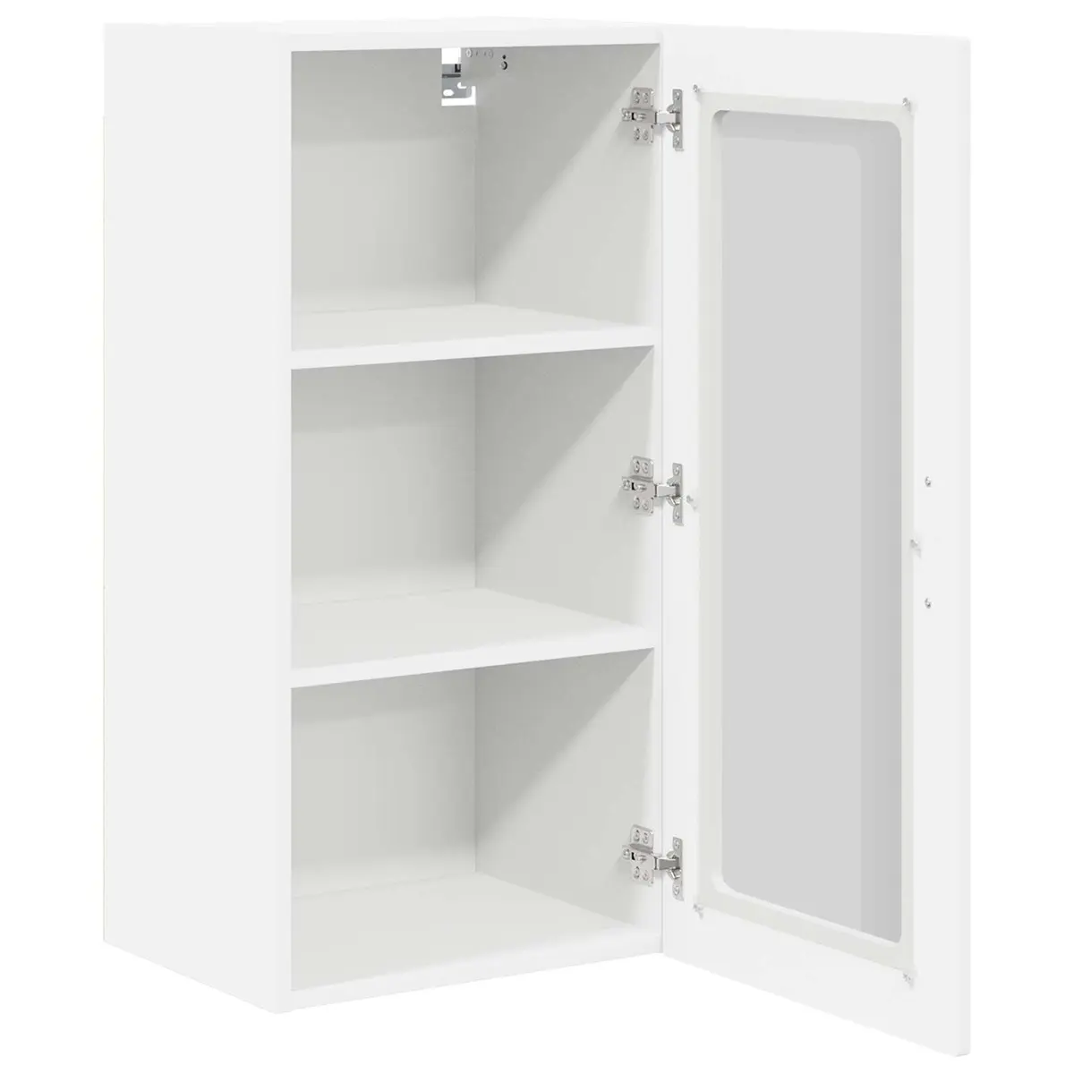 Wall Glass Cabinet White 40 x 31 x 80 cm Engineered Wood Set of 2