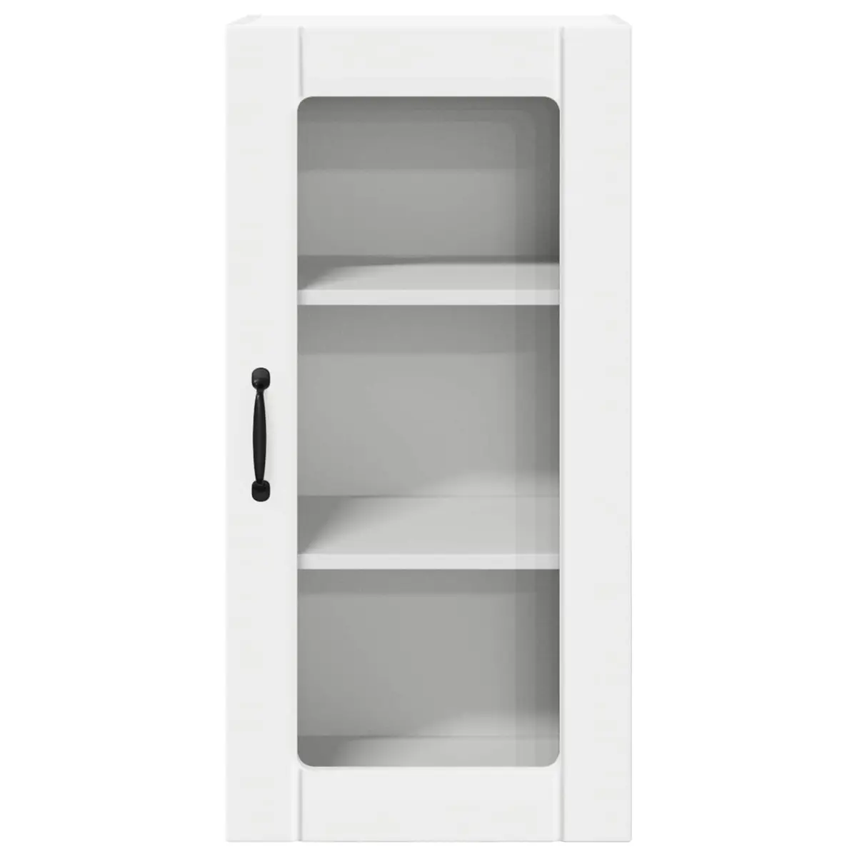 Wall Glass Cabinet White 40 x 31 x 80 cm Engineered Wood Set of 2
