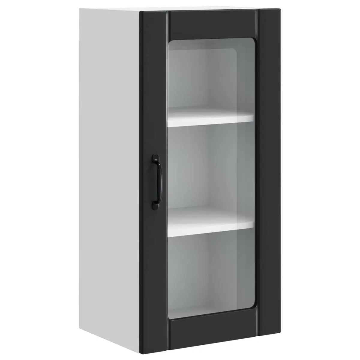 Wall Glass Cabinet Black 40x31x80cm Engineered Wood