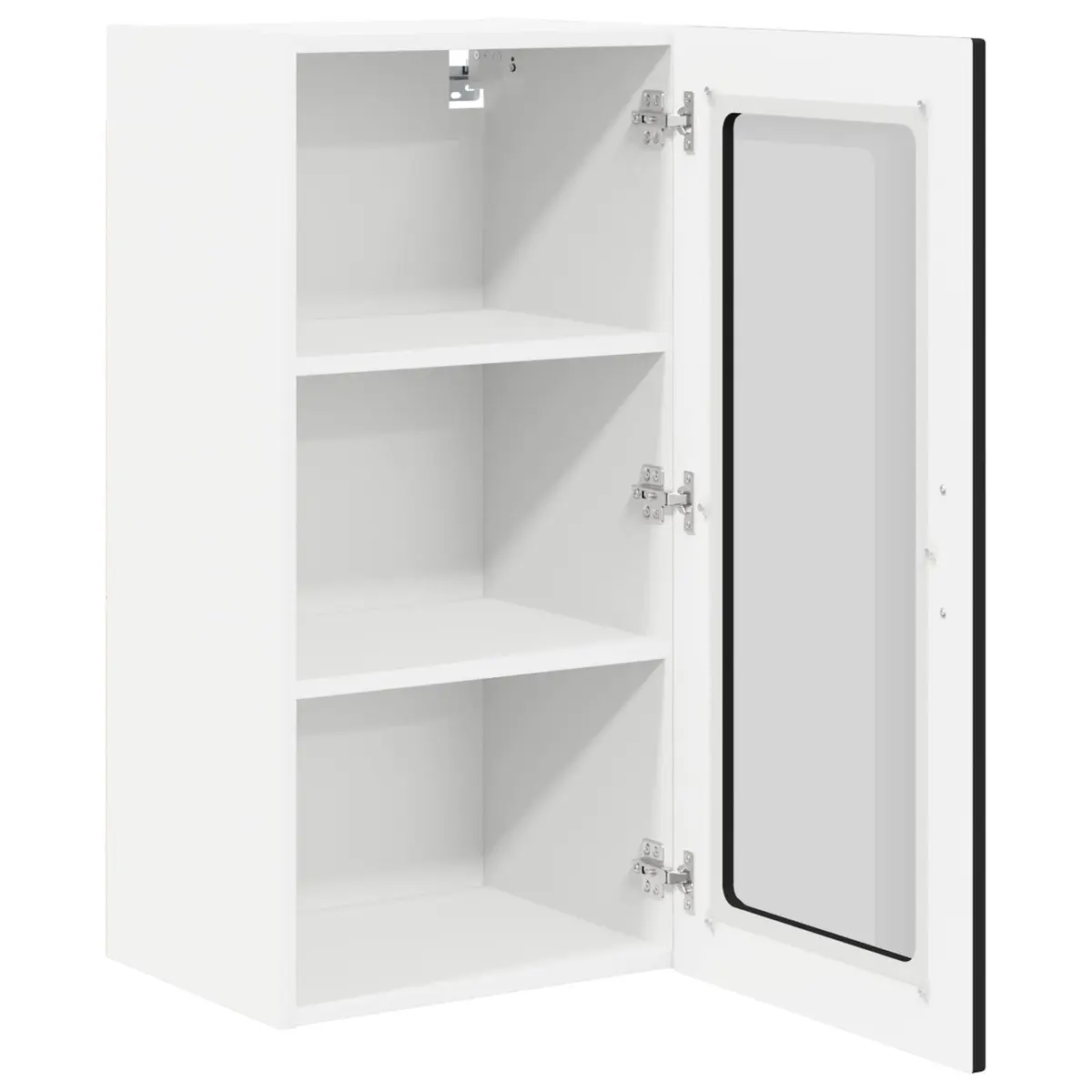 Wall Glass Cabinet Black 40x31x80cm Engineered Wood