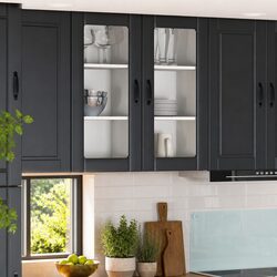 Stylish Wall Glass Cabinet for Kitchen Storage