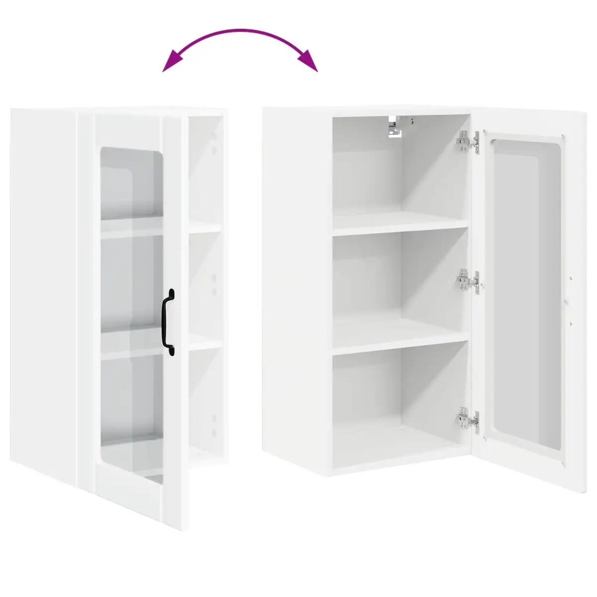 High Gloss White Wall-Mounted Kitchen Cabinet