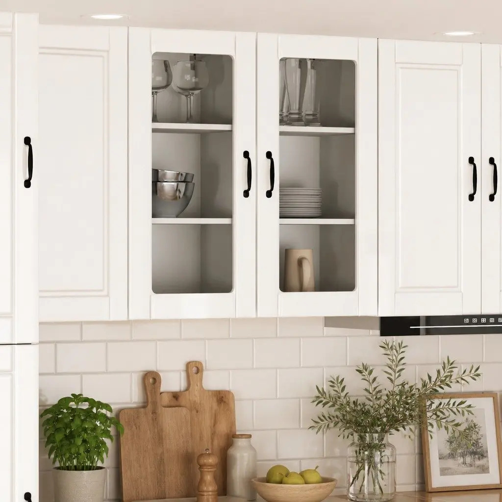 High Gloss White Wall-Mounted Kitchen Cabinet Set