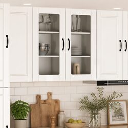 High Gloss White Wall-Mounted Kitchen Cabinet Set