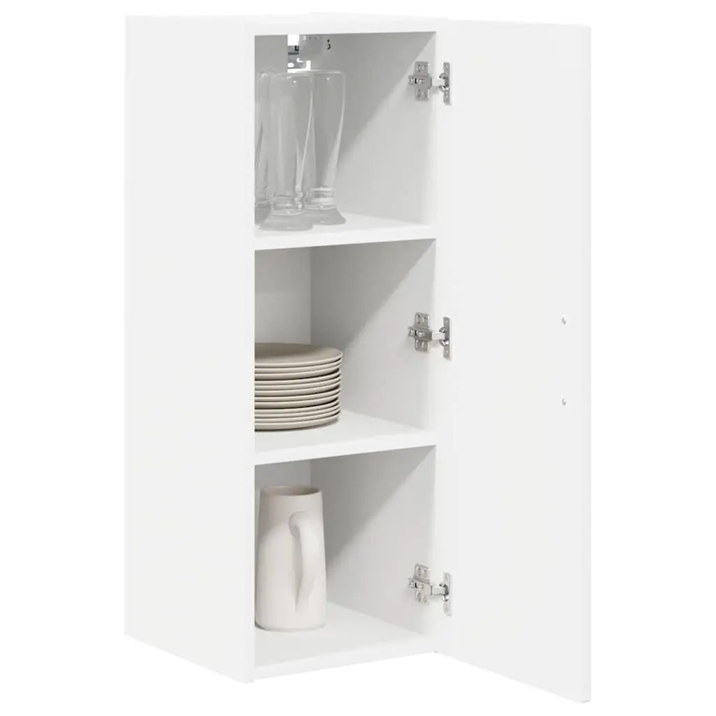 Wall Cabinet Kitchen Storage Unit White Engineered Wood Mounted Shelves