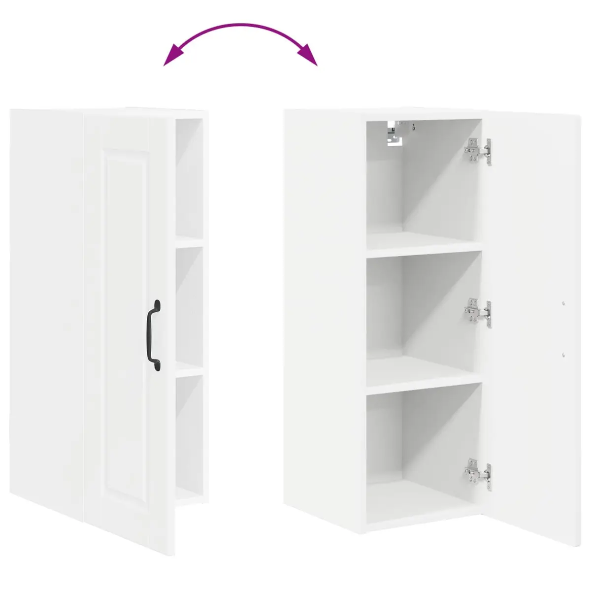 PORTO Wall Cabinet 2 pcs White Storage for Kitchen