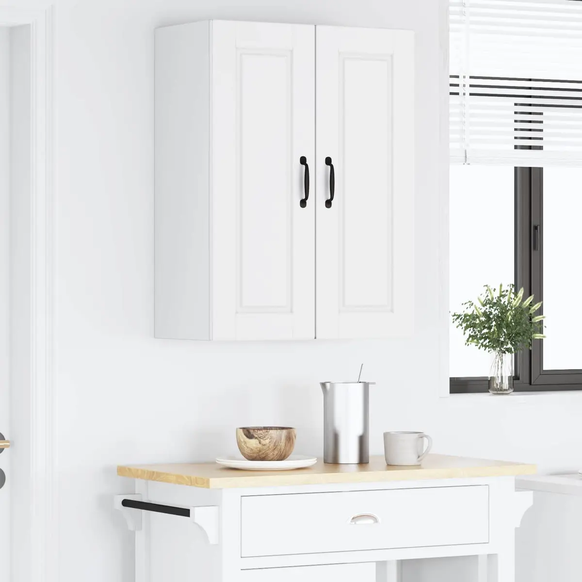 PORTO Wall Cabinet 2 pcs White Storage for Kitchen