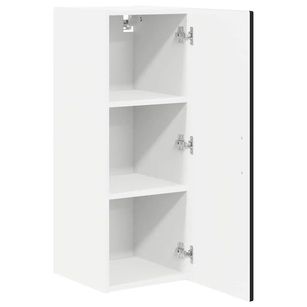 Black Engineered Wood Wall Cabinet Kitchen Storage Set