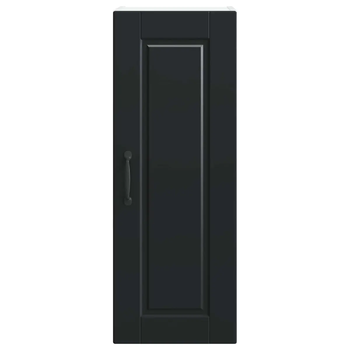 Black Engineered Wood Wall Cabinet Kitchen Storage Set