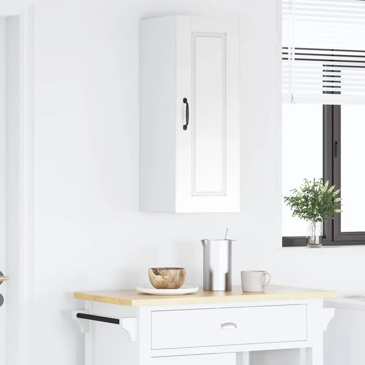 High Gloss White Wall Cabinet for Kitchen Storage