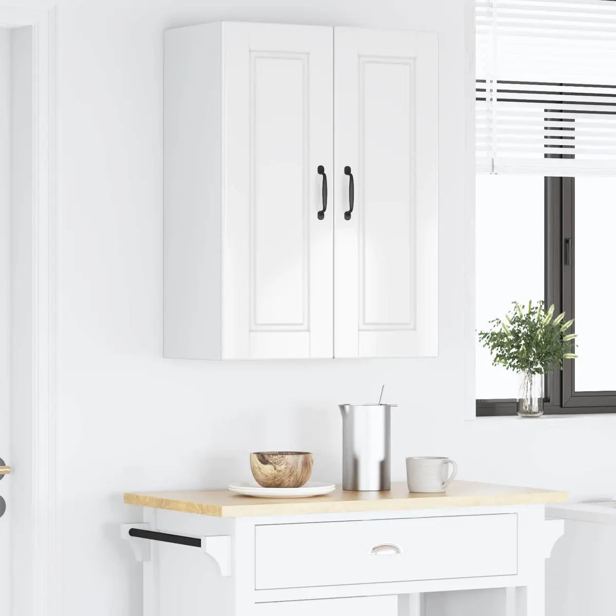 High Gloss White Wall Cabinets for Kitchen