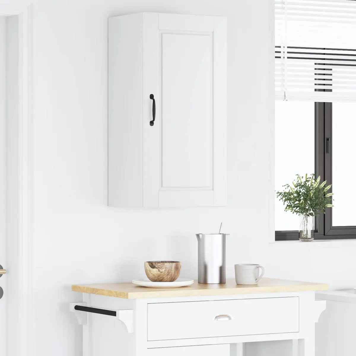 White Wall-Mounted Kitchen Storage Cabinet 40x31x80cm